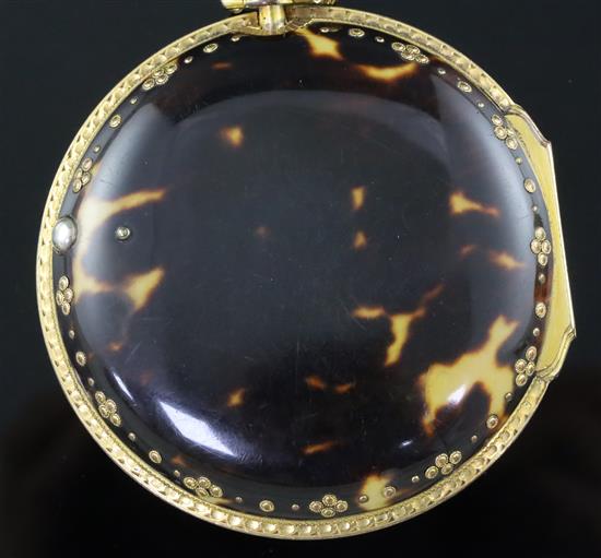 George Charle, London, a triple-cased tortoiseshell and gilt metal keywind pocket watch, No. 1885, made for the Turkish market,